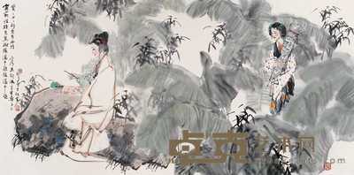 谢志高 李清照词意图 镜心 68×137cm